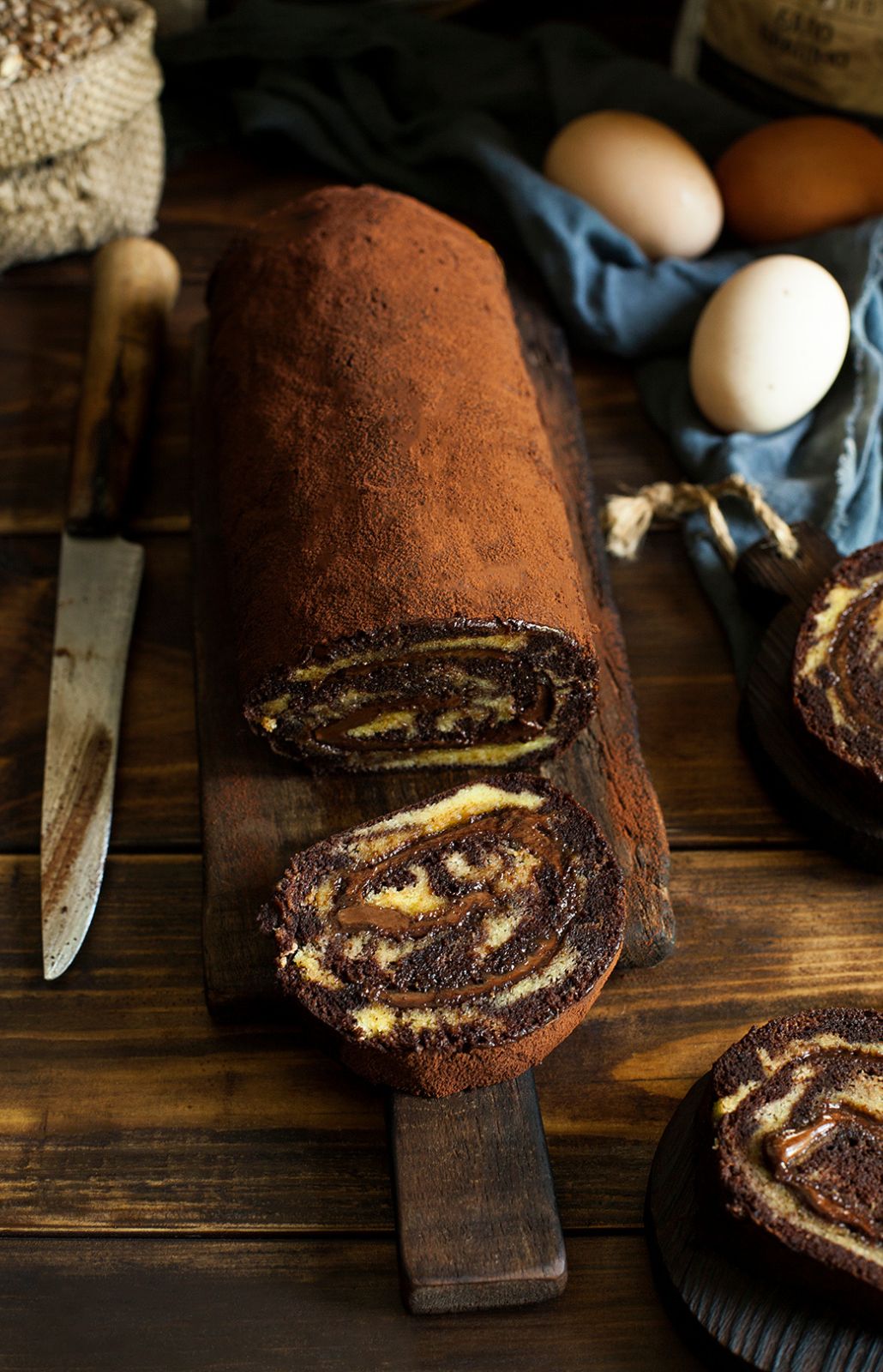 Мраморно руло с шоколад