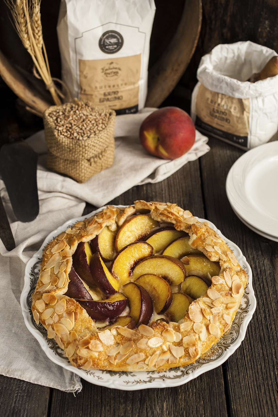 Галет с праскови и бяло брашно