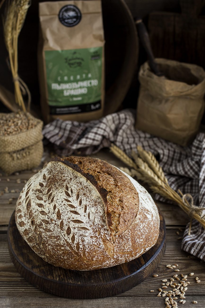 Хляб с квас от пълнозърнеста спелта