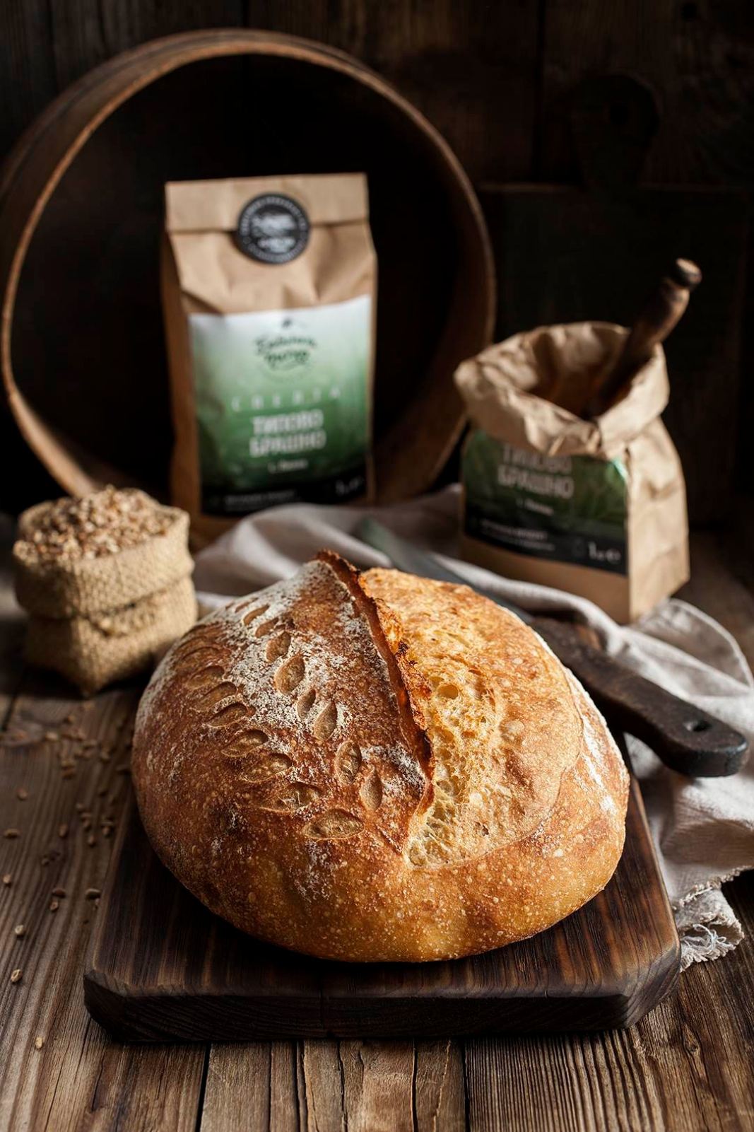 Хляб с брашно от типова спелта и квас